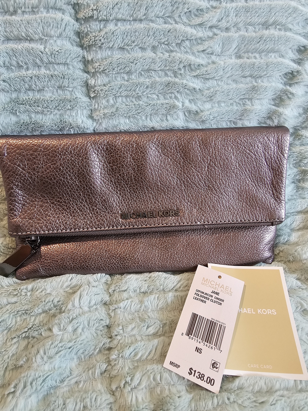 Michael Kors Leather Foldover Clutch